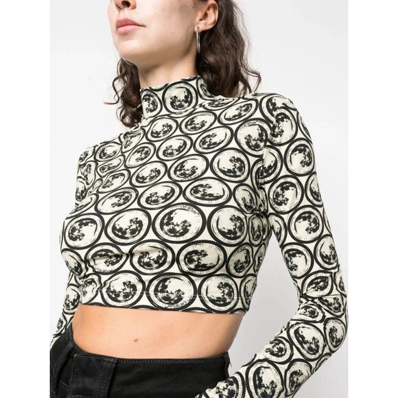 Off-White Moon Sec Skin Turtle Crop Top Virgil Abloh Size 38 (US 8) - Picture 1 of 15